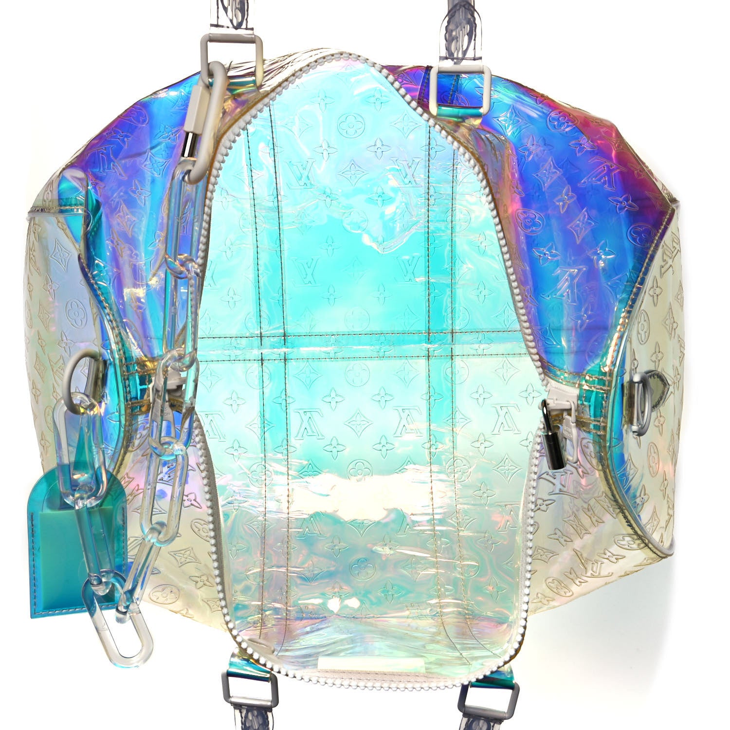 Louis Vuitton PVC Monogram Keepall Bandouliere 50 Iridescent Prism 5 of 13