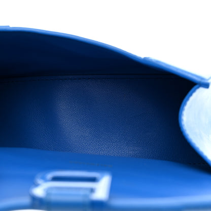 Balenciaga Shiny Box Calfskin Tonal B Hourglass Top Handle Bag XS Screen Blue 5 of 10