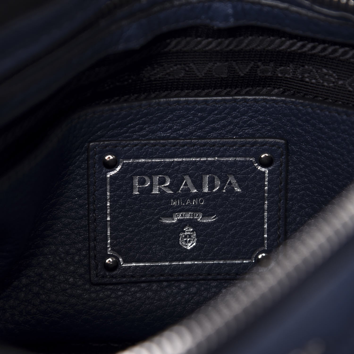 Prada Vitello Daino Shopping Satchel Baltico 9 of 10