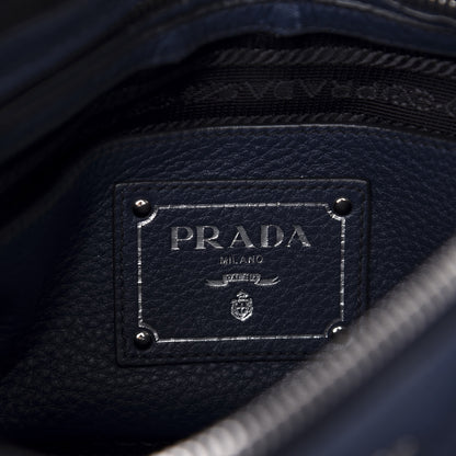 Prada Vitello Daino Shopping Satchel Baltico 9 of 10