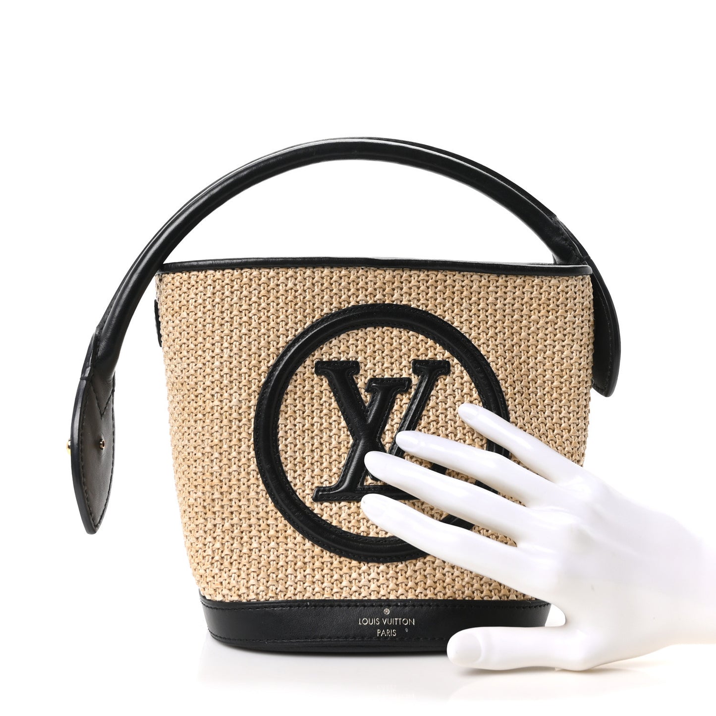 Raffia Petit Bucket Black