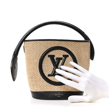 Louis Vuitton Raffia Petit Bucket Black 2 of 12