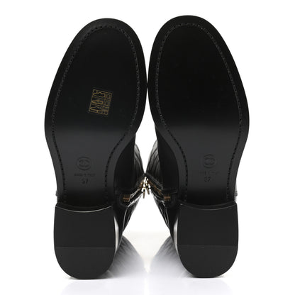 Chanel Calfskin CC Boots 37 Black 6 of 9