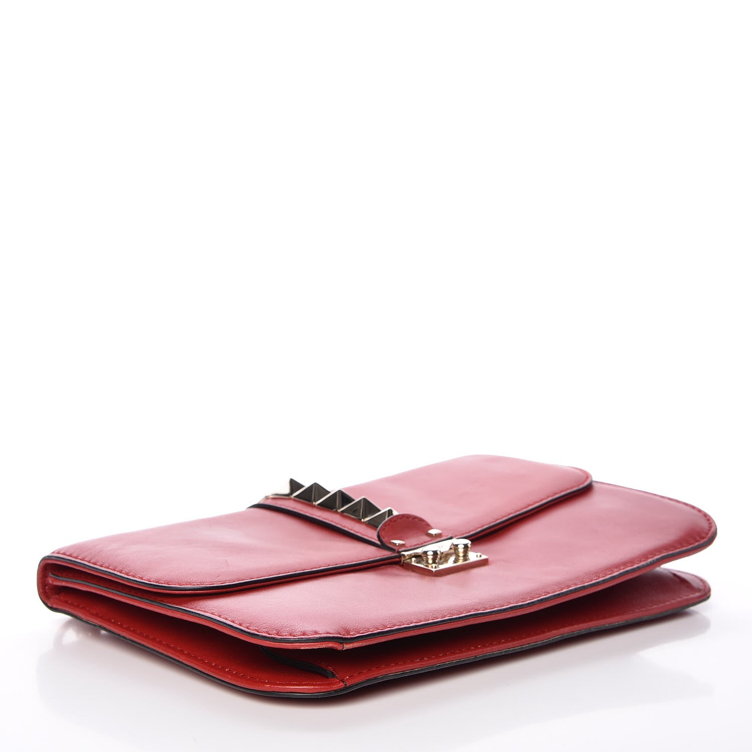 Valentino Garavani Vitello Large Glam Lock Rockstud Flap Red 4 of 18