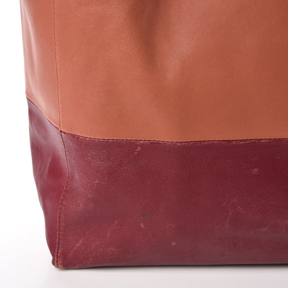 Celine Lambskin Horizontal Bi-Color Cabas Peach Rust 20 of 29