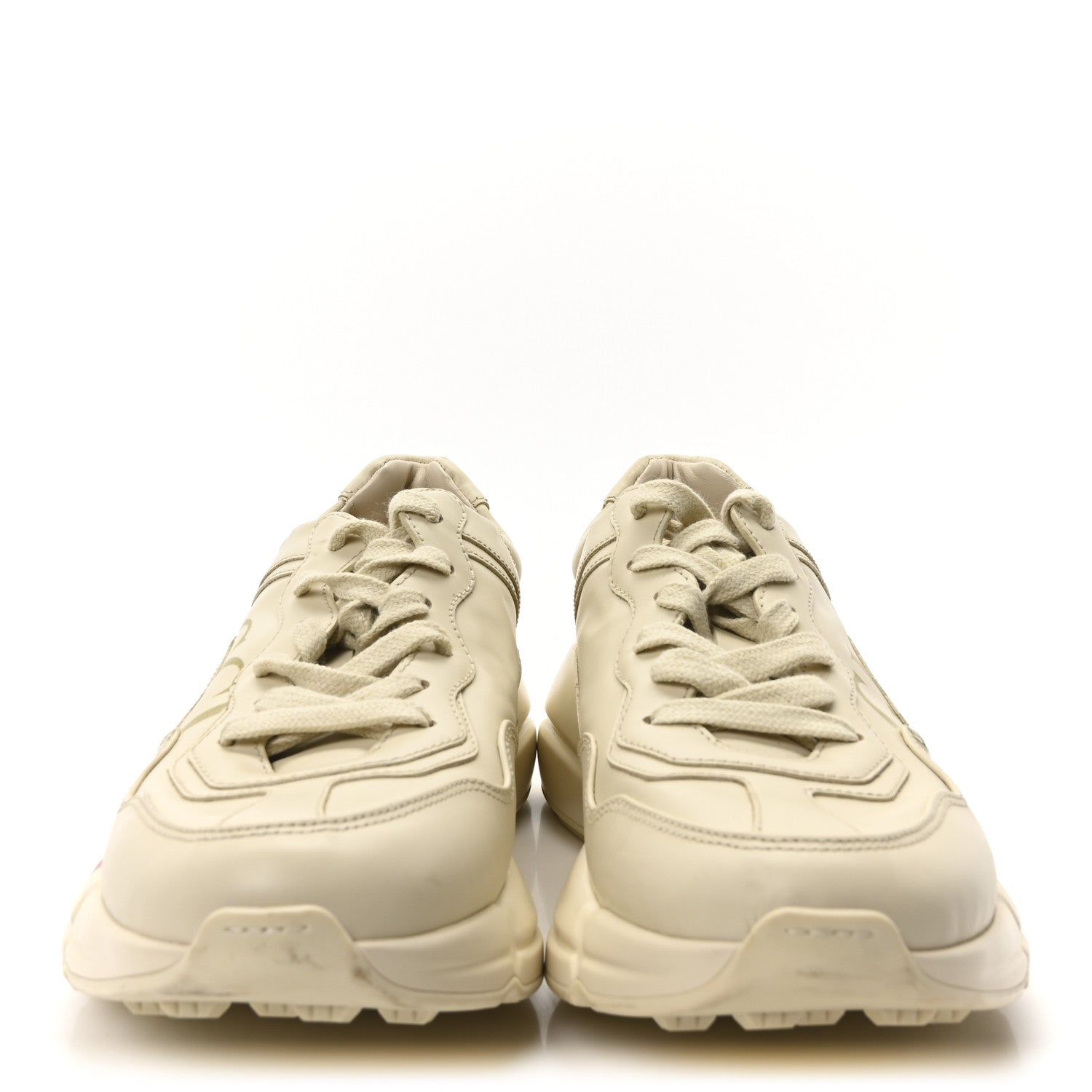 Gucci Calfskin Logo Womens Rhyton Sneakers 38 Ivory 3 of 8
