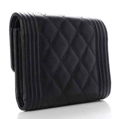 Chanel Caviar Quilted Compact Boy Wallet Black 3 of 8