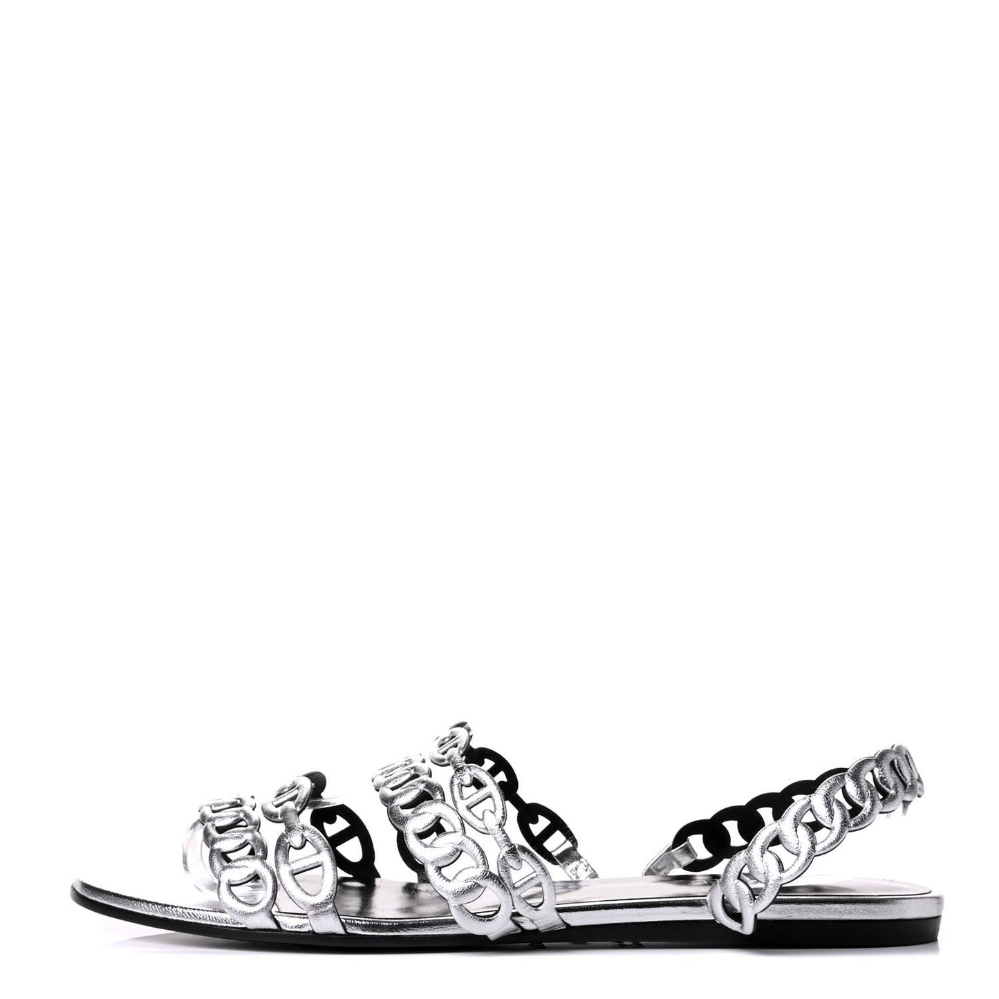 Metallic Nappa Nude Sandals 40 Argent