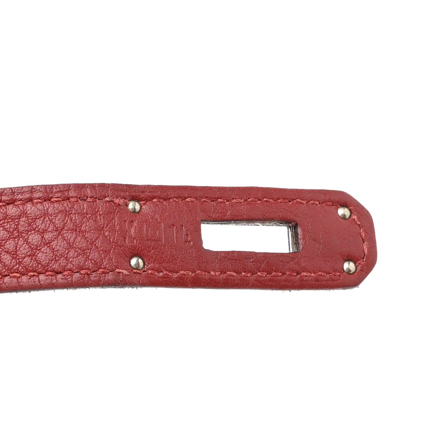 Hermes Taurillon Clemence Jypsiere 28 Marron D'Inde Rouge H 6 of 11