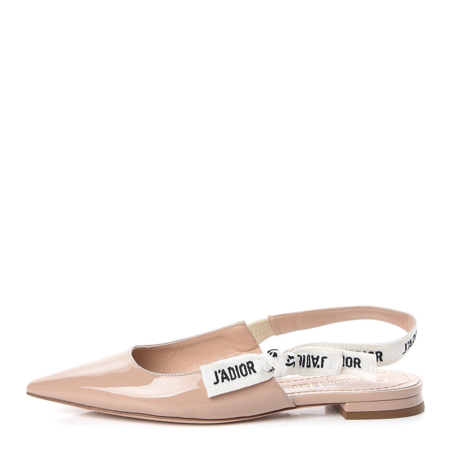 Patent Ribbon J'Adior Slingback Ballet Flats 35 Nude