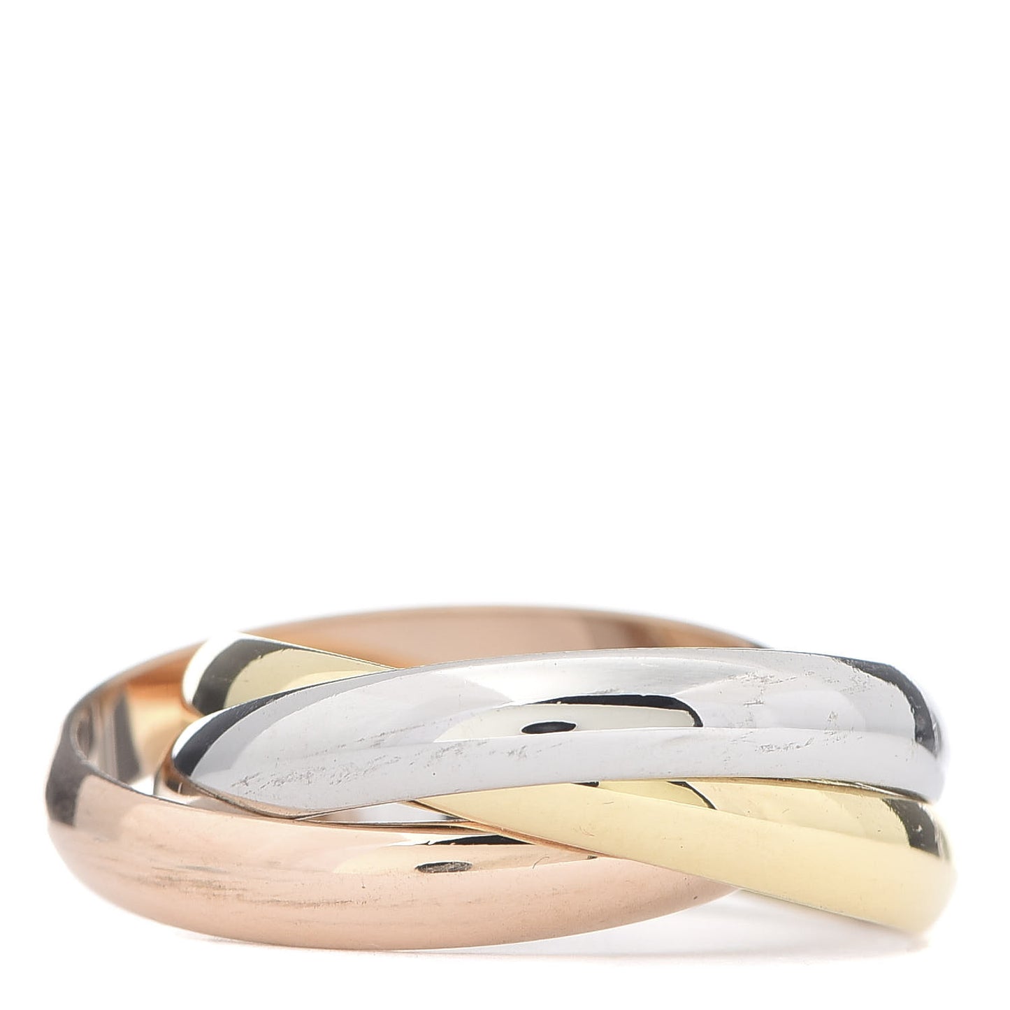 18K Pink Yellow White Gold Small Trinity Ring 55 7.25