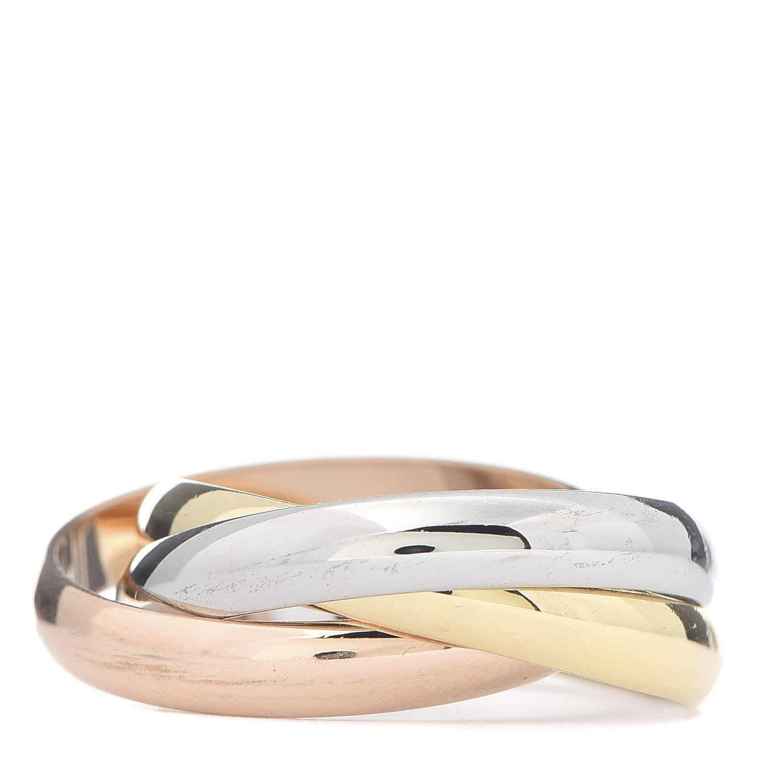 Cartier 18K Pink Yellow White Gold Small Trinity Ring 55 7.25 3 of 7