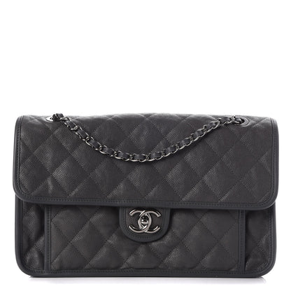 Chanel Caviar Quilted Large French Riviera Flap Dark Grey 1 of 9