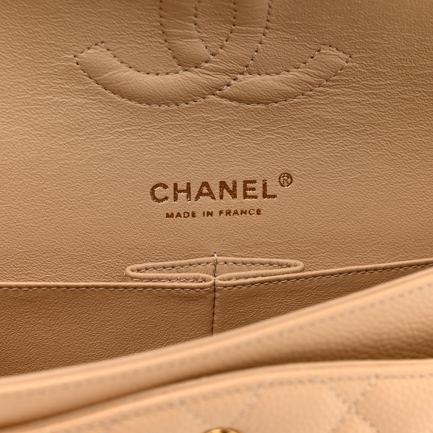 Chanel Caviar Quilted Medium Double Flap Beige 5 of 10