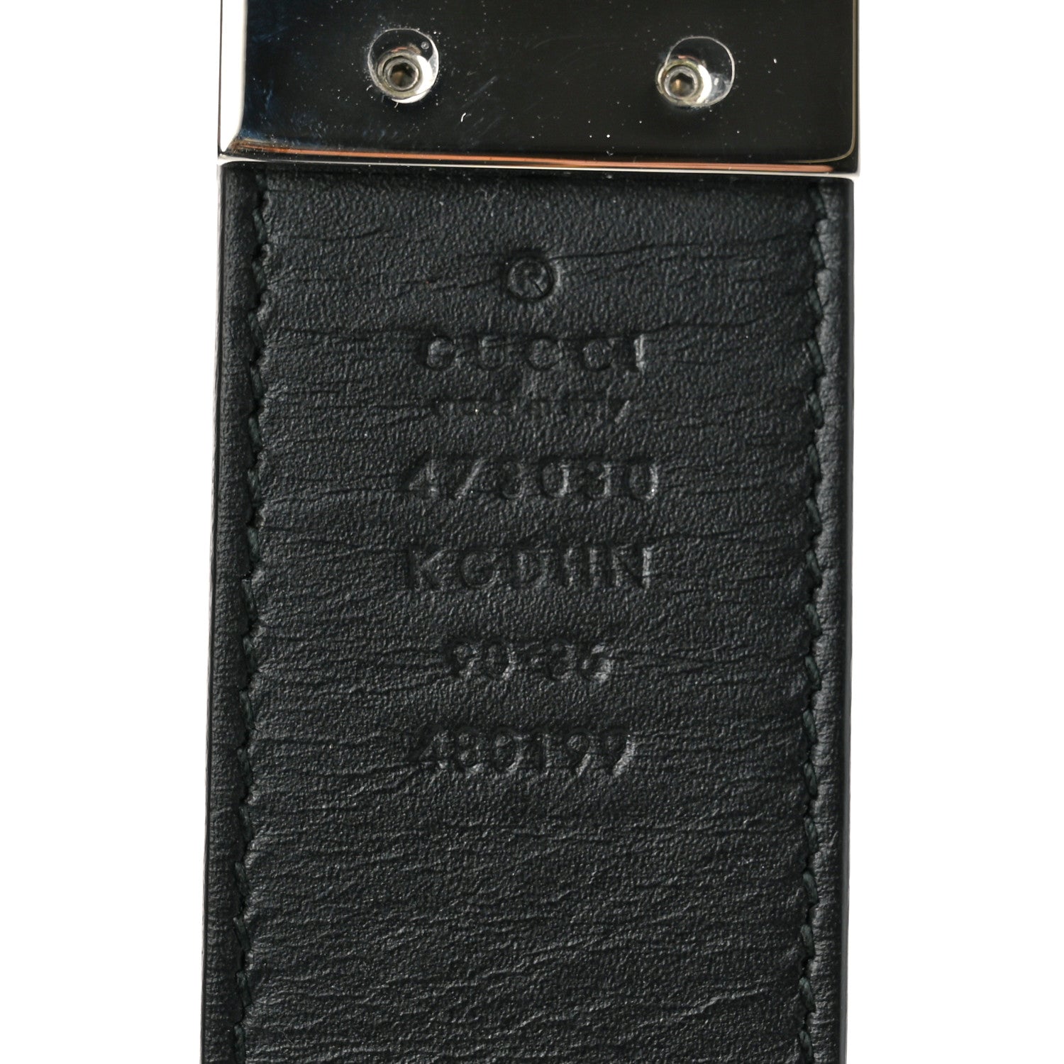 Gucci GG Supreme Monogram Selleria Calfskin Interlocking G Reversible 37mm Belt 90 36 Beige Ebony Black 3 of 3