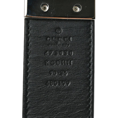 Gucci GG Supreme Monogram Selleria Calfskin Interlocking G Reversible 37mm Belt 90 36 Beige Ebony Black 3 of 3