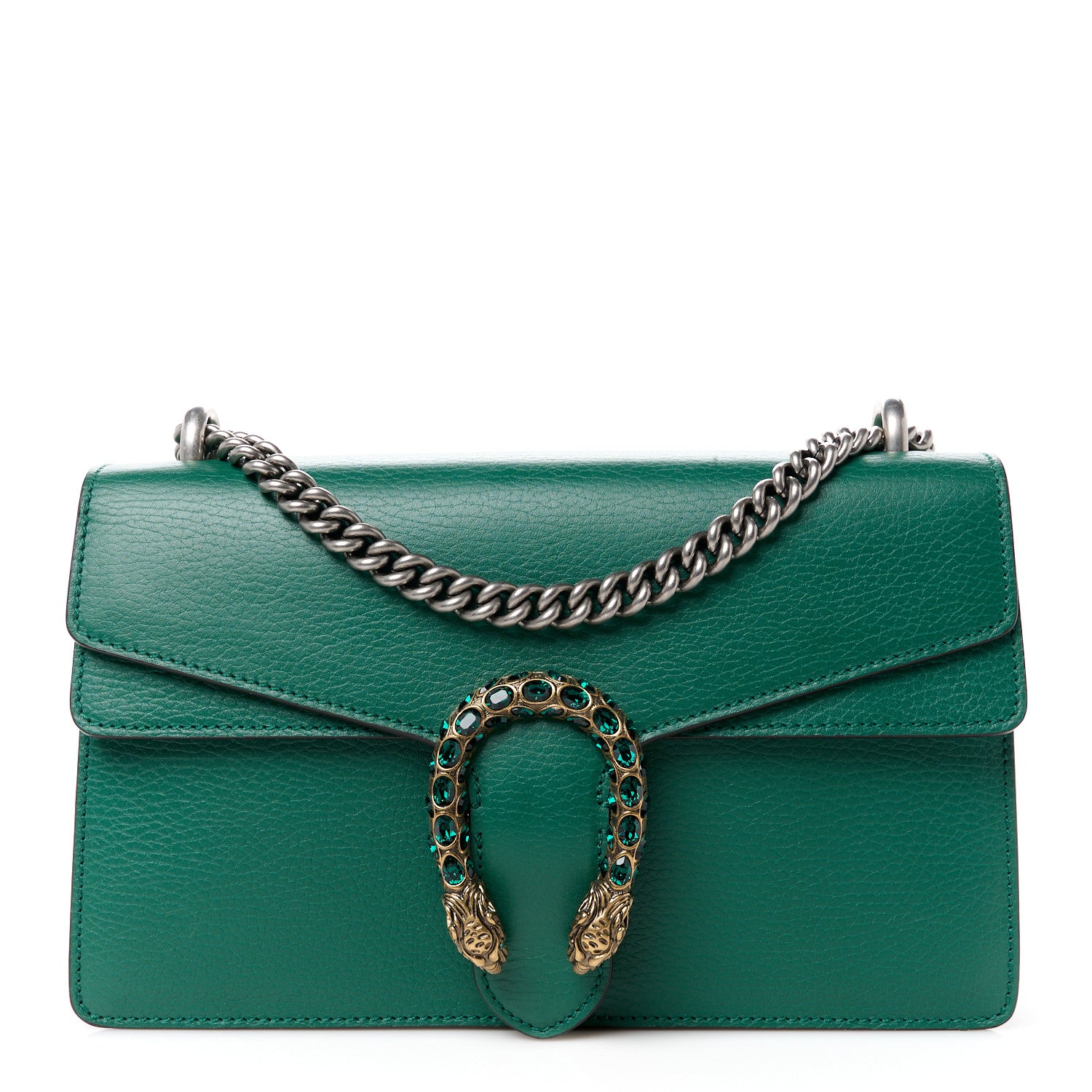 Gucci Pebbled Calfskin Small Dionysus Shoulder Bag Emerald 1 of 12
