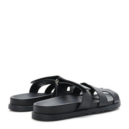 Hermes Calfskin Womens Chypre Sandals 38 Black 4 of 9