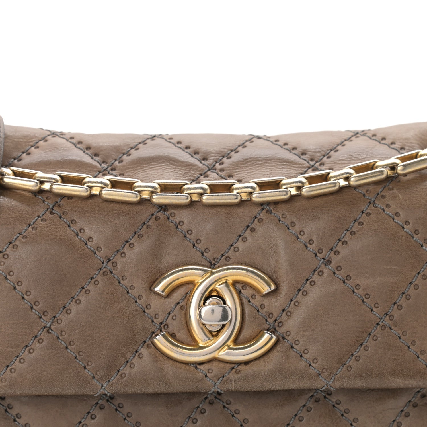 Chanel Calfskin Quilted Retro Chain Flap Dark Grey 8 of 12