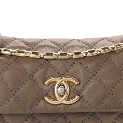 Chanel Calfskin Quilted Retro Chain Flap Dark Grey 8 of 12