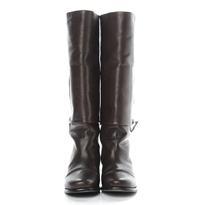 Chanel Calfskin High Boots 38 Dark Brown 2 of 15