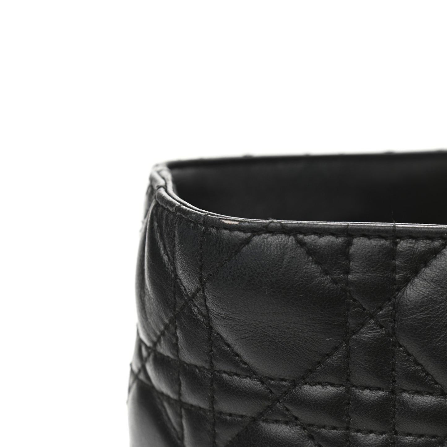 Lambskin Cannage Large Lady Dior Shopper Tote Black