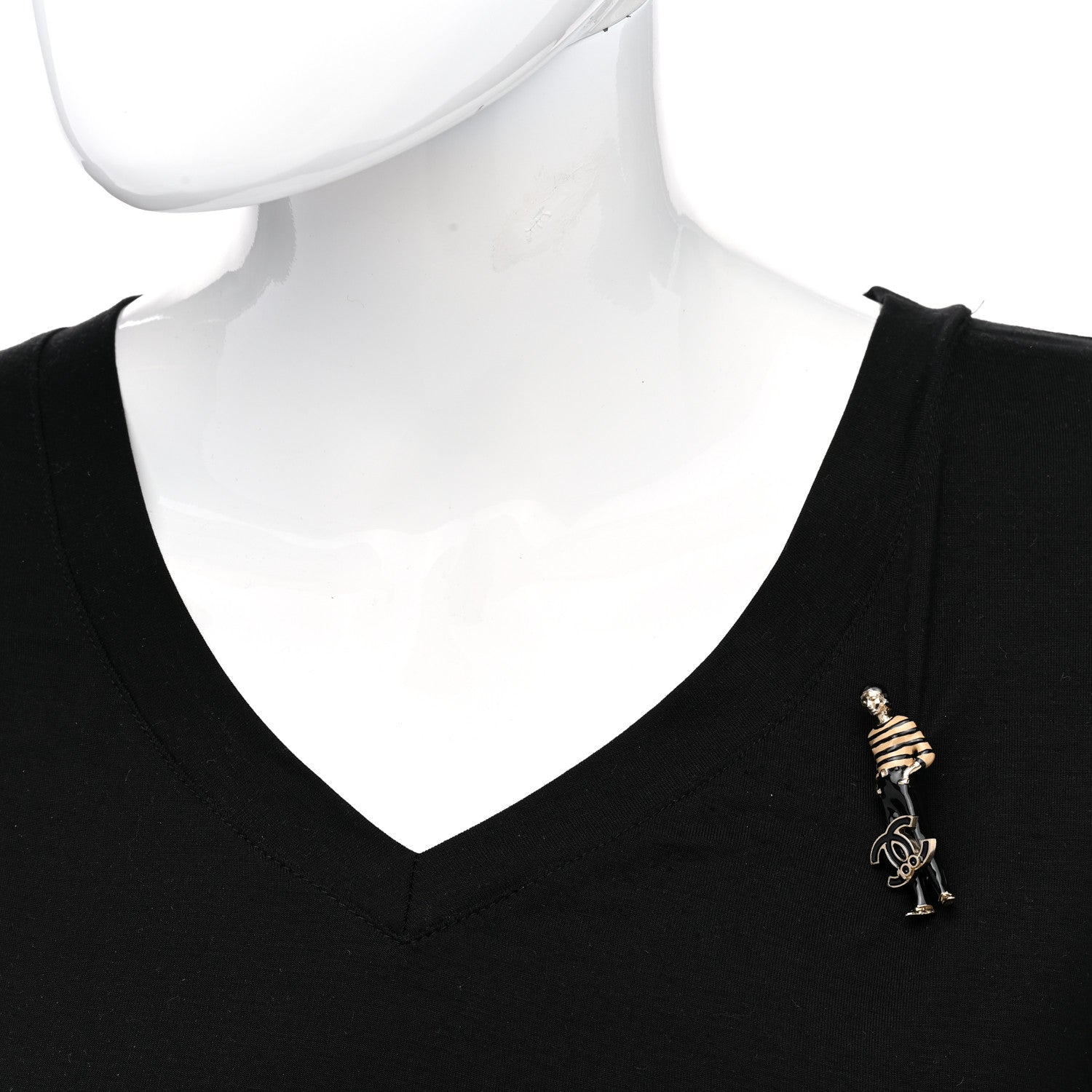 Chanel Enamel Coco Charm Brooch Black Gold 2 of 4