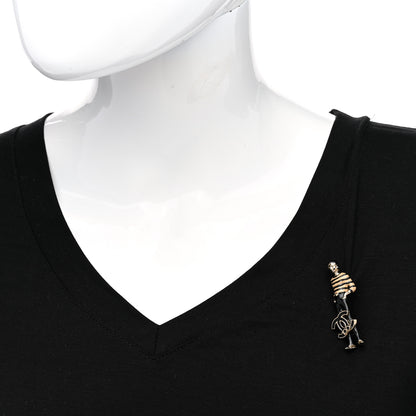 Chanel Enamel Coco Charm Brooch Black Gold 2 of 4