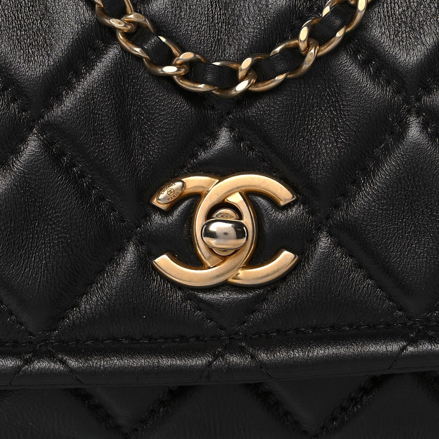 Chanel Shiny Lambskin Quilted Mini Flap Black 9 of 10