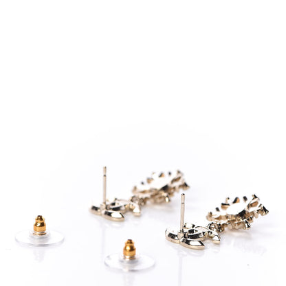 Chanel Crystal Snowflake CC Drop Earrings Gold 4 of 5