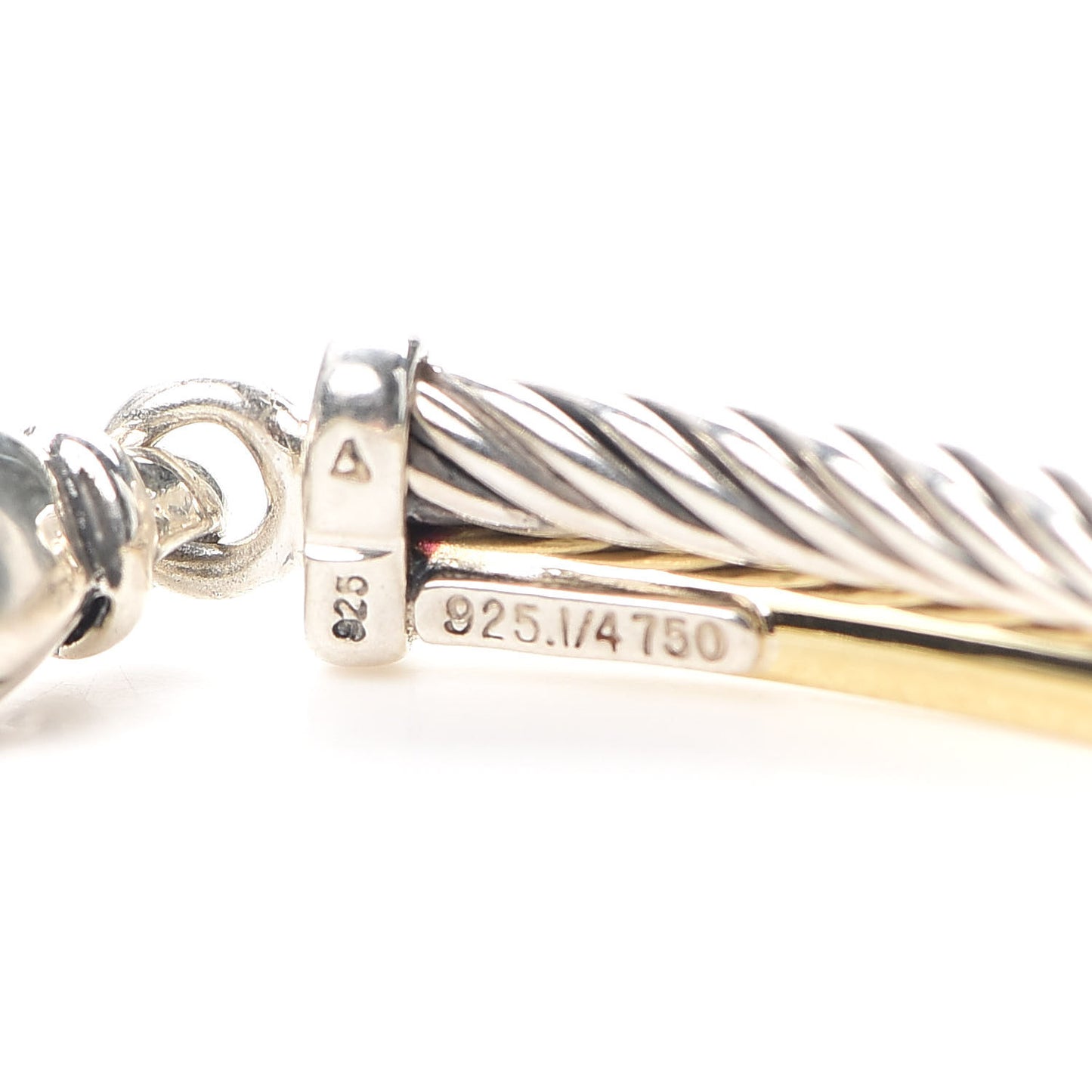 Sterling Silver 18K Yellow Gold 3mm Crossover Bracelet