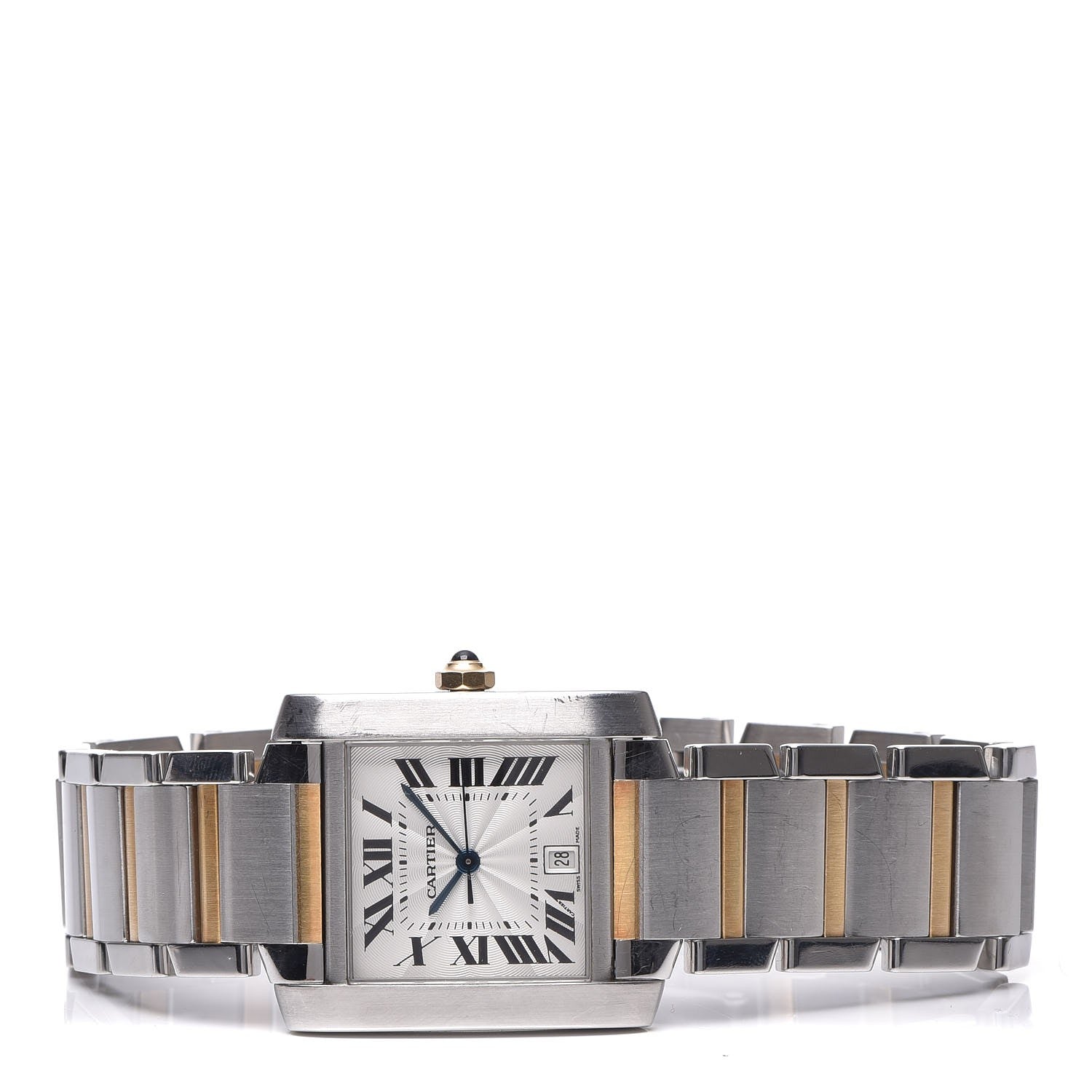 Cartier Stainless Steel 18K Yellow Gold 28mm Tank Francaise Automatic Watch 3 of 7