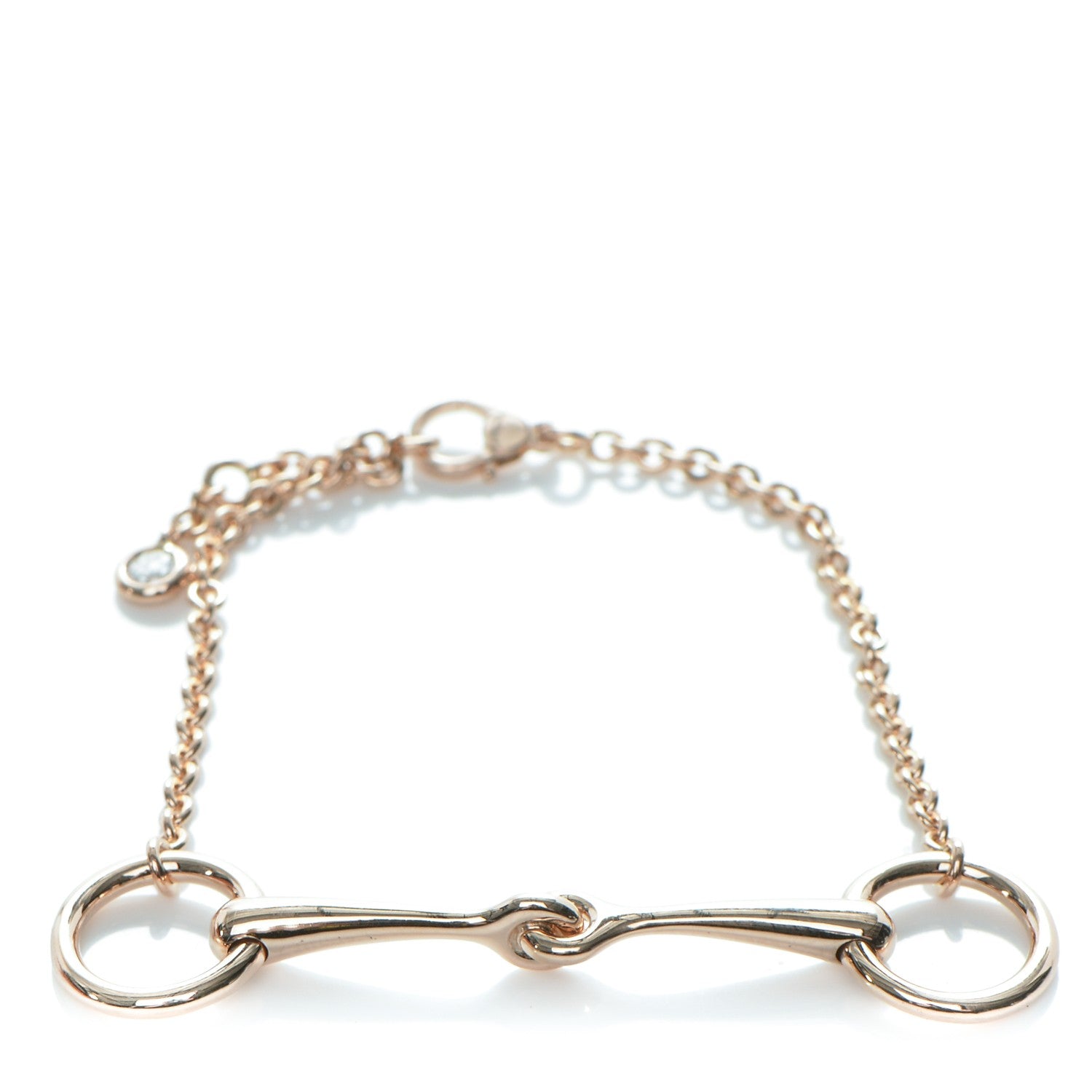 Hermes 18K Rose Gold Diamond Filet d'Or TPM Bracelet Small 1 of 7