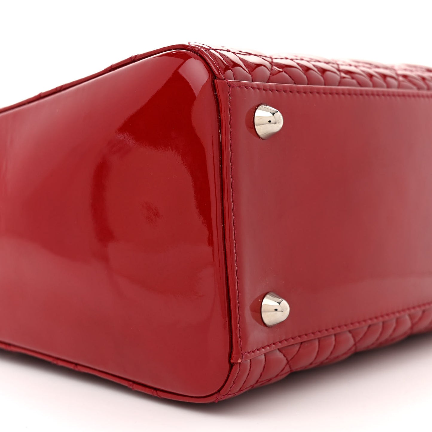 Patent Cannage Large Lady Dior Red