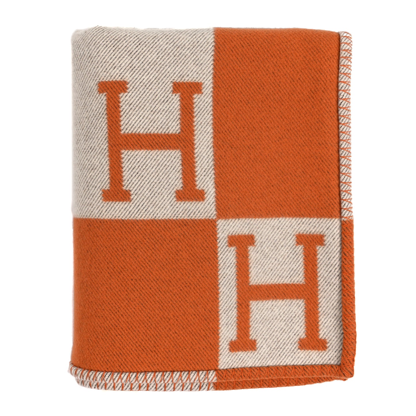 Wool Cashmere Signature Classic Avalon Blanket Ecru Potiron