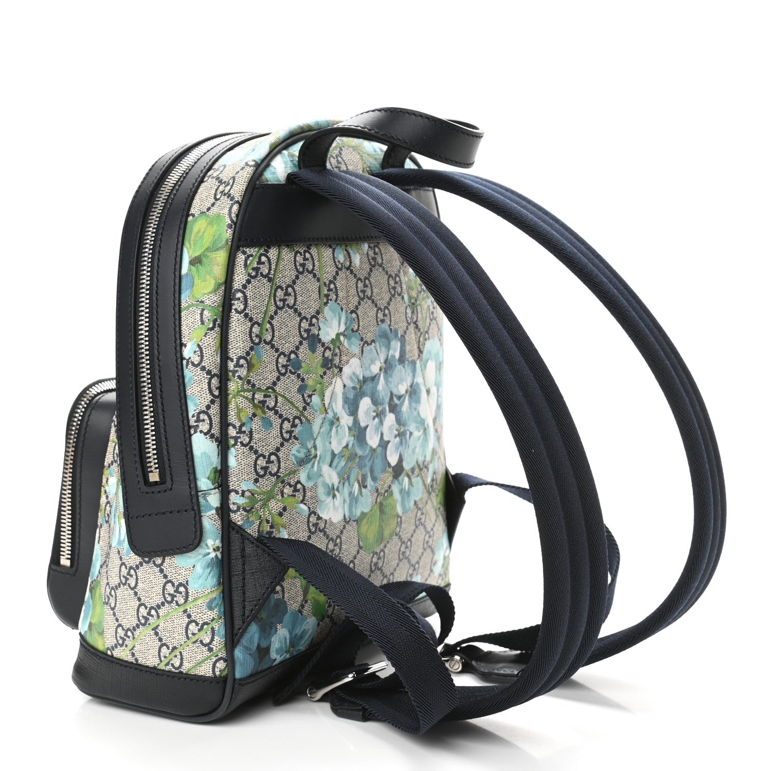 Gucci GG Supreme Monogram Blooms Small Day Backpack Blue 3 of 10