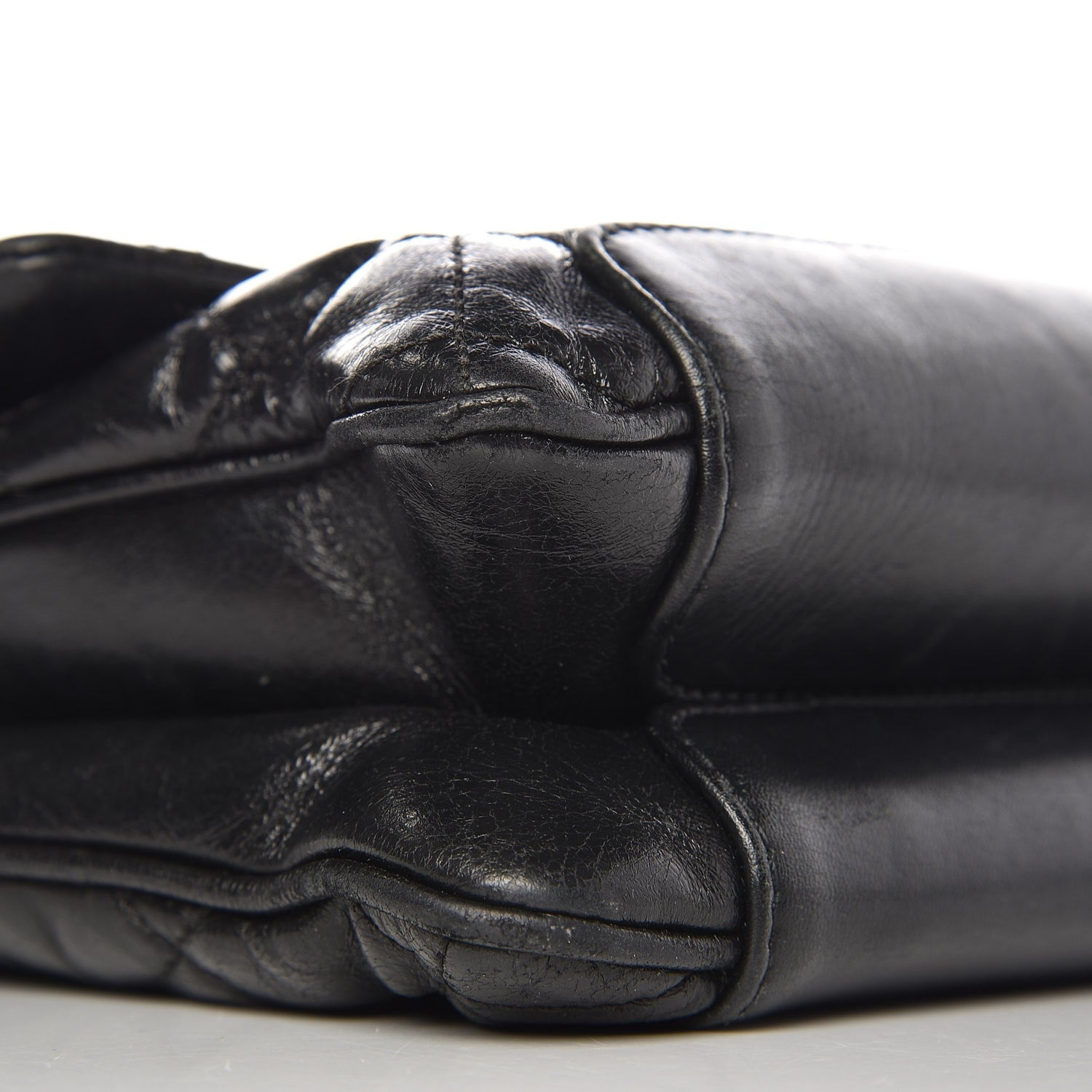 Chanel Aged Calfskin Quilted Jumbo Flap Black 9 of 13