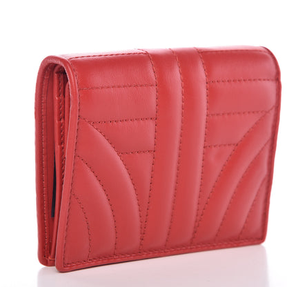 Prada Soft Calfskin Impunture Diagramme Wallet Red 3 of 8