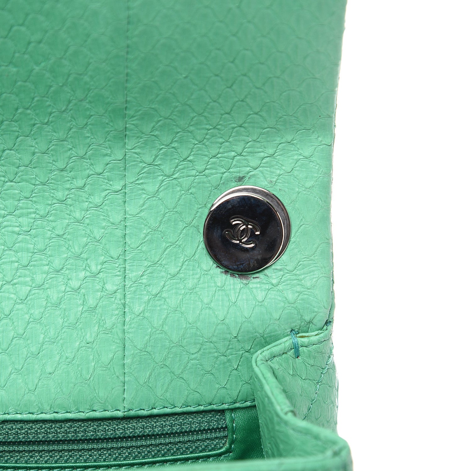 Chanel Elaphe Snakeskin Medium Easy Carry Flap Green 12 of 12