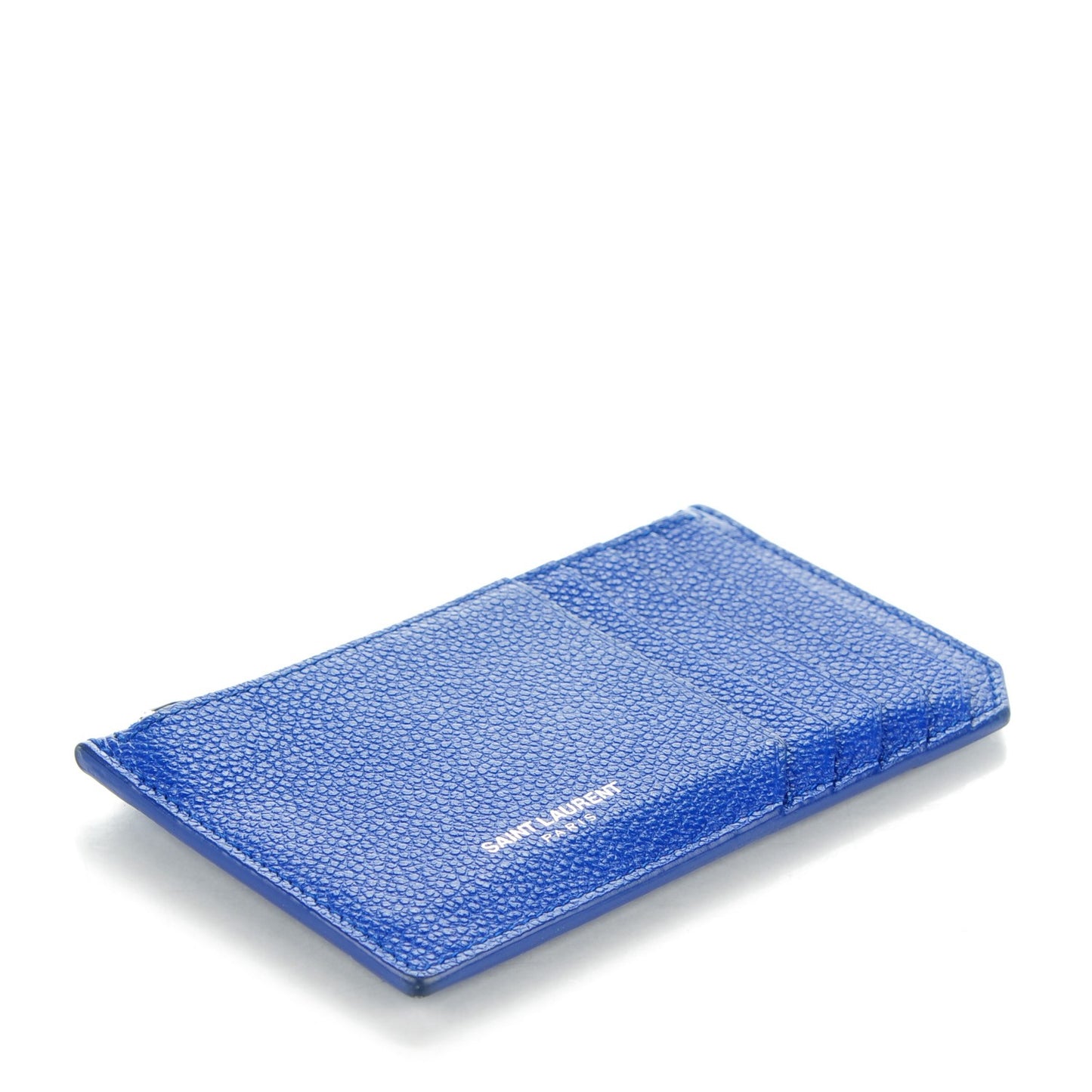 Grained Calfskin 5 Fragments Zip Pouch Card Holder Ultramarine