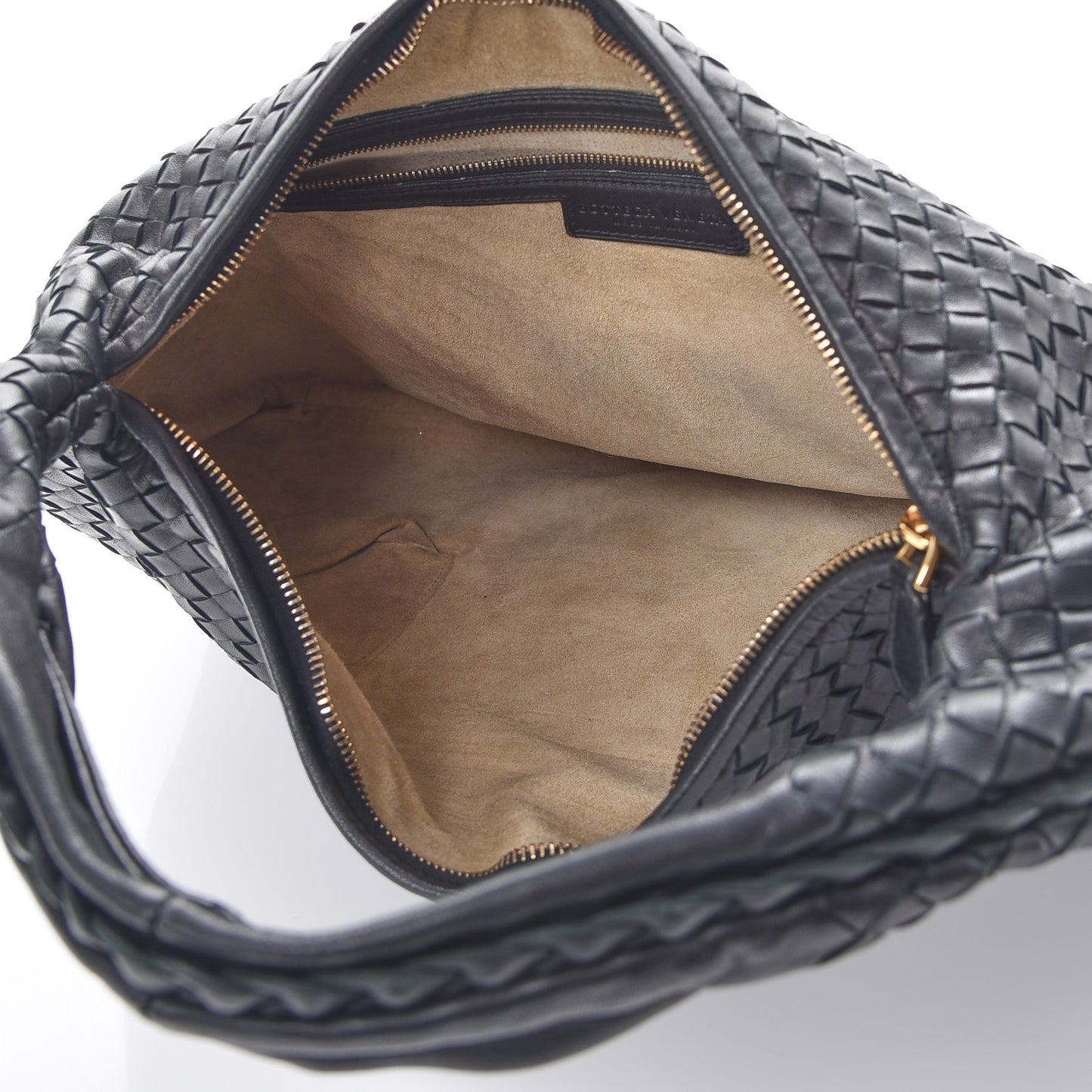 Nappa Intrecciato Large Veneta Hobo Nero Black