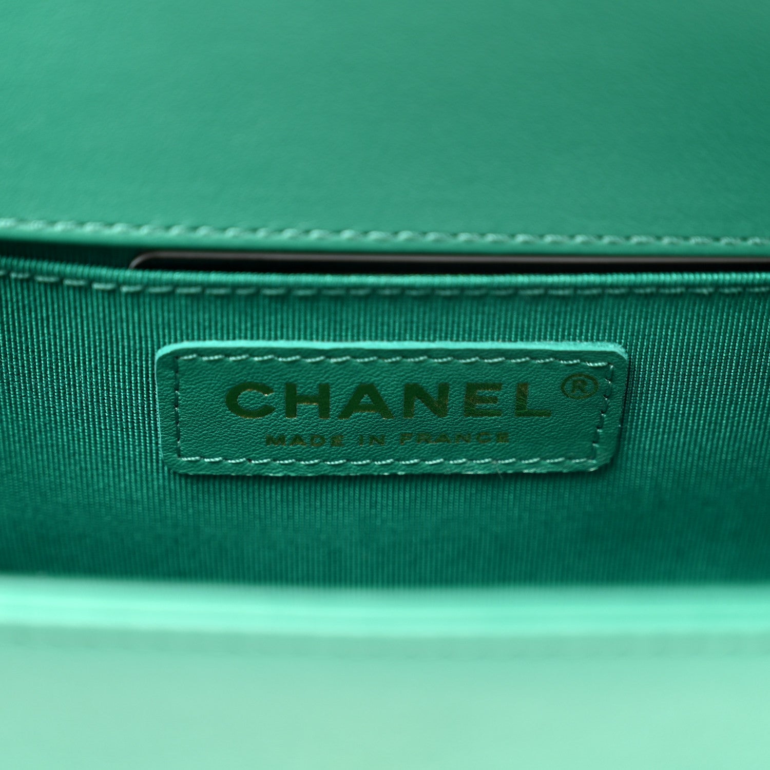 Chanel Calfskin Chevron Quilted Small Boy Flap Green 6 of 10