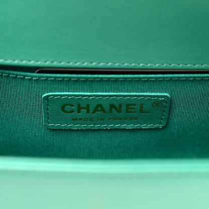 Chanel Calfskin Chevron Quilted Small Boy Flap Green 6 of 10
