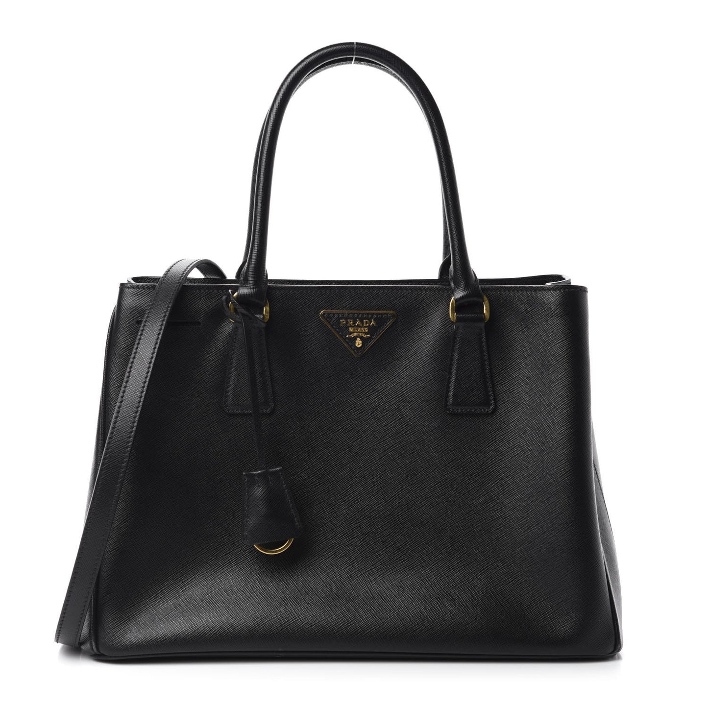 Saffiano Lux Medium Tote Black