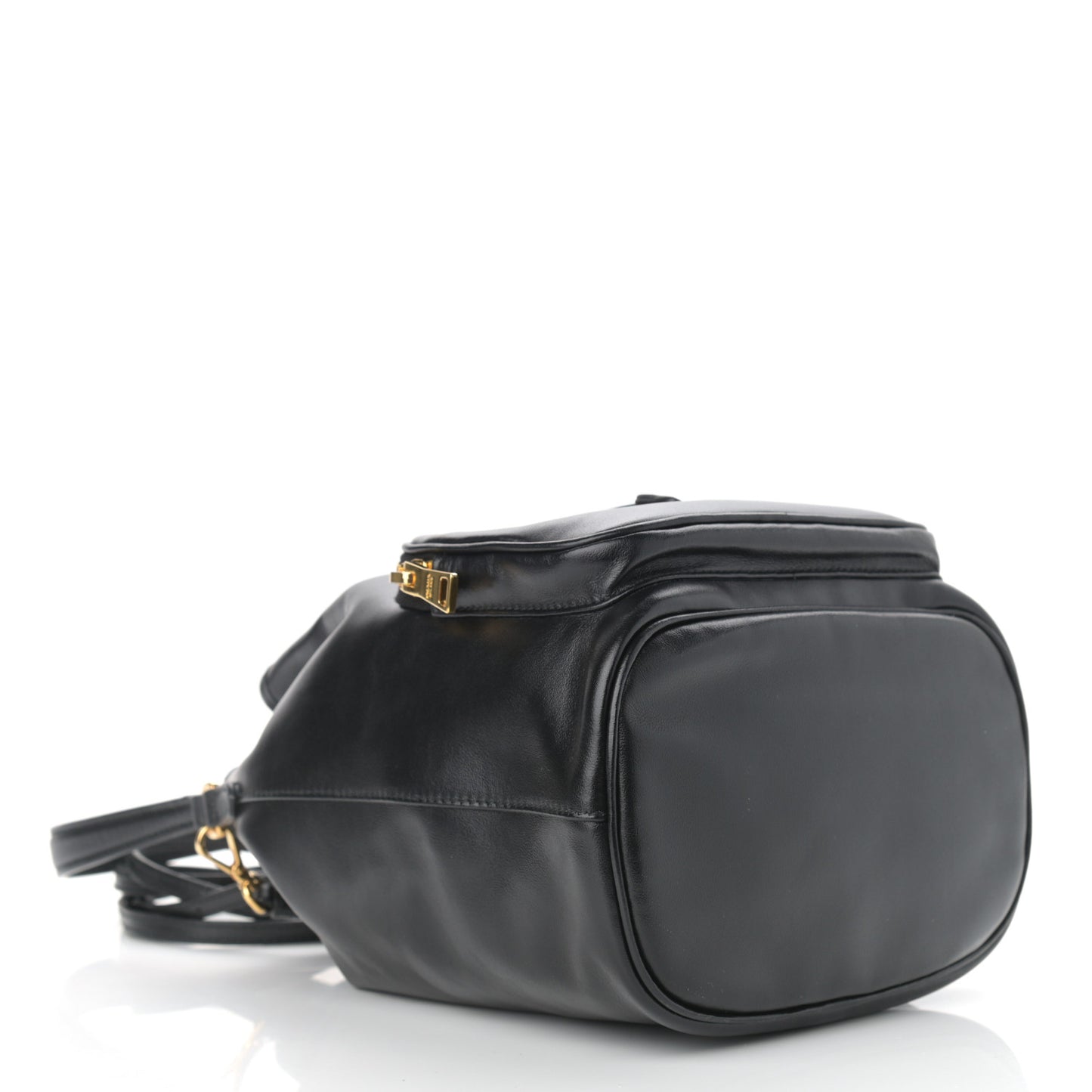 Soft Calfskin Saffiano Mini Bucket Crossbody Bag Black