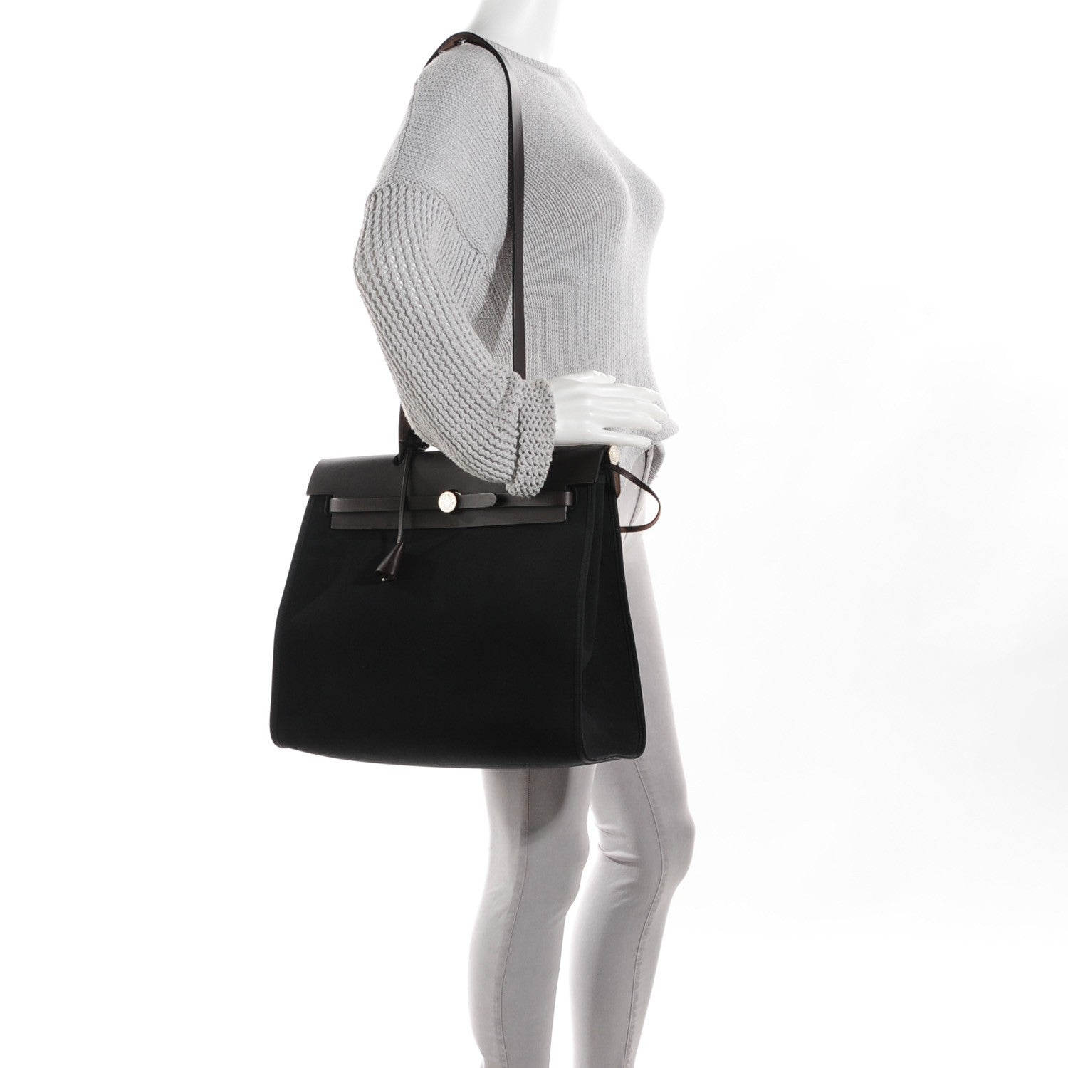 Hermes Toile Vache Hunter Herbag Zip 39 Black 10 of 17