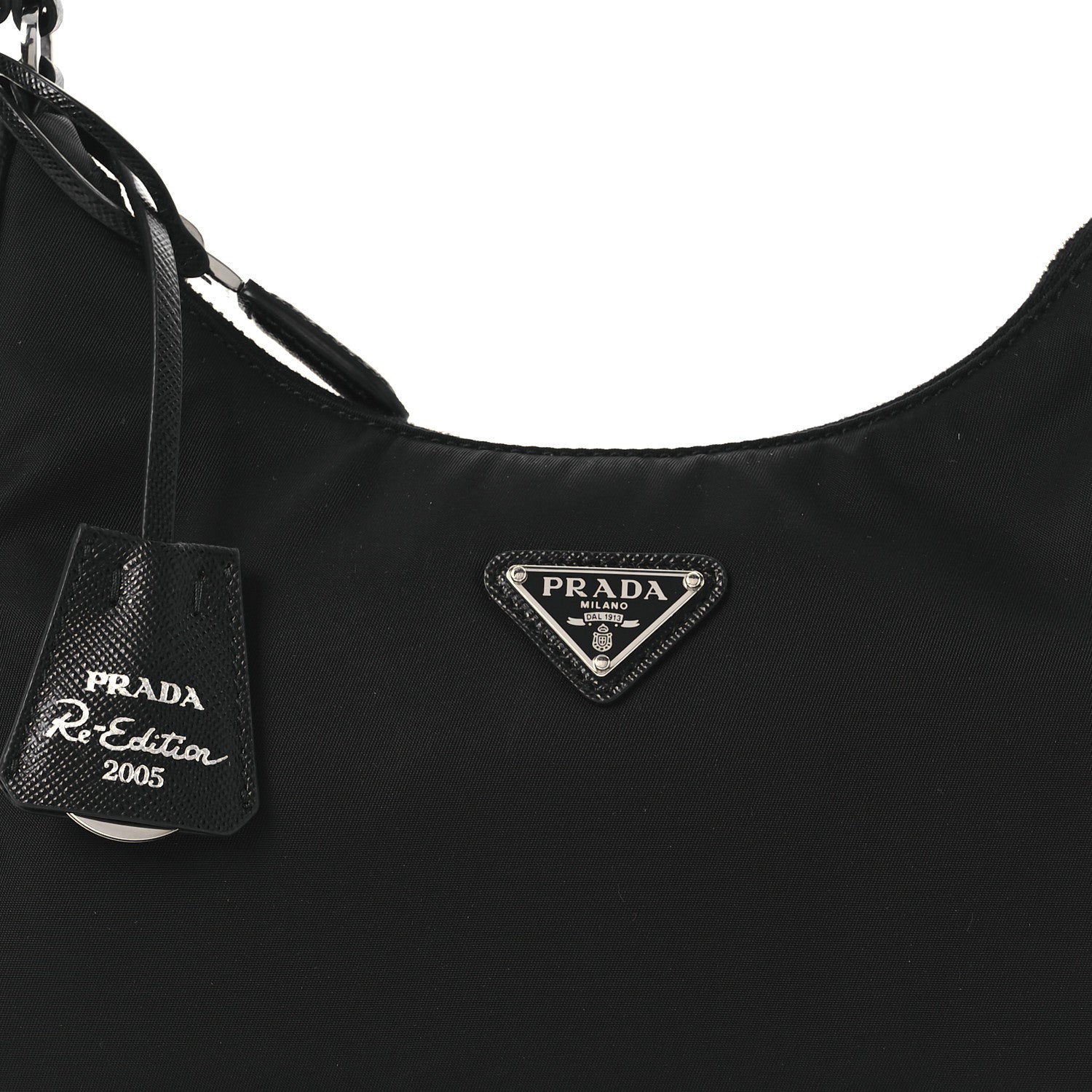 Prada Tessuto Nylon Saffiano Mini Re-Edition 2005 Bag Black 8 of 10