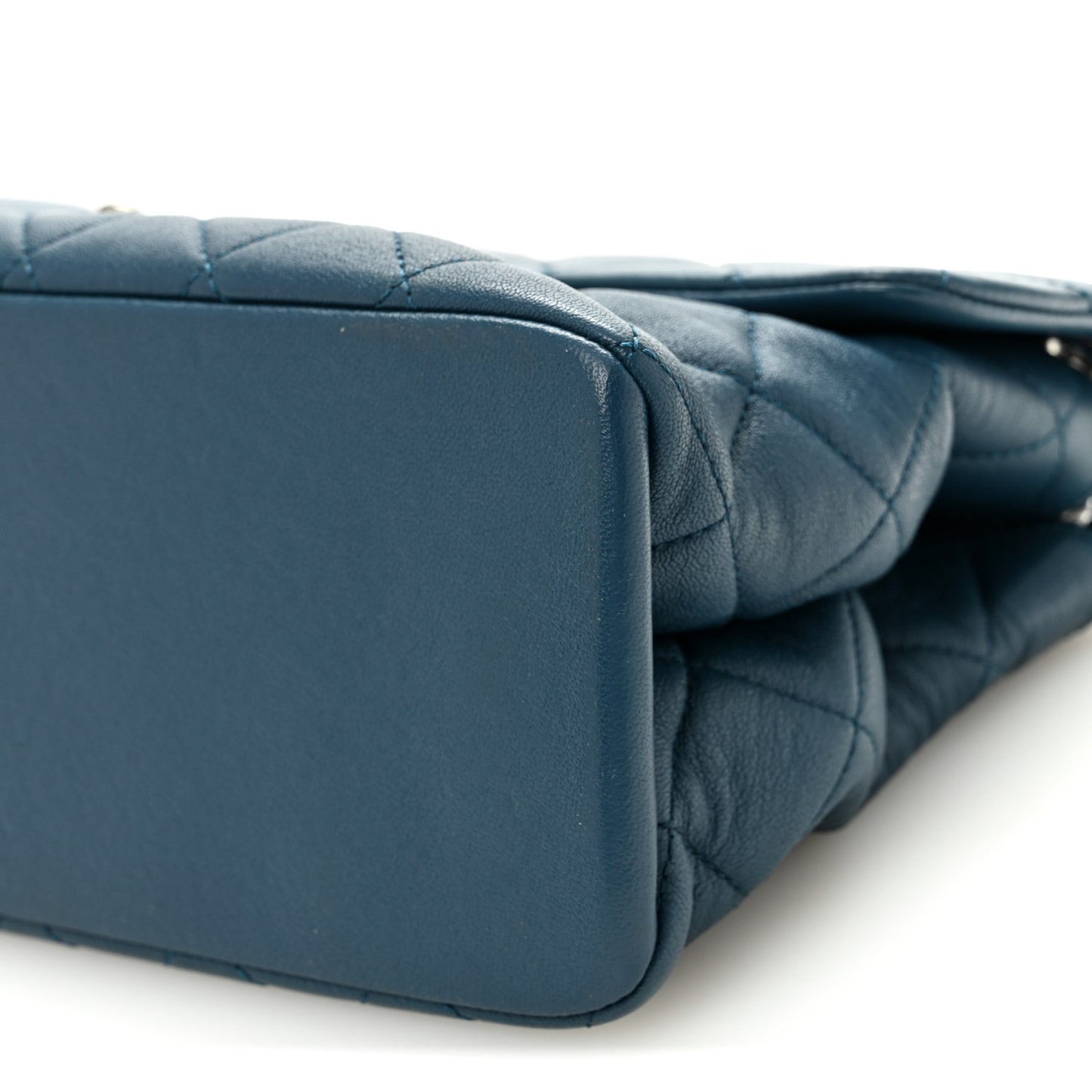 Goatskin Quilted Medium Flap Blue