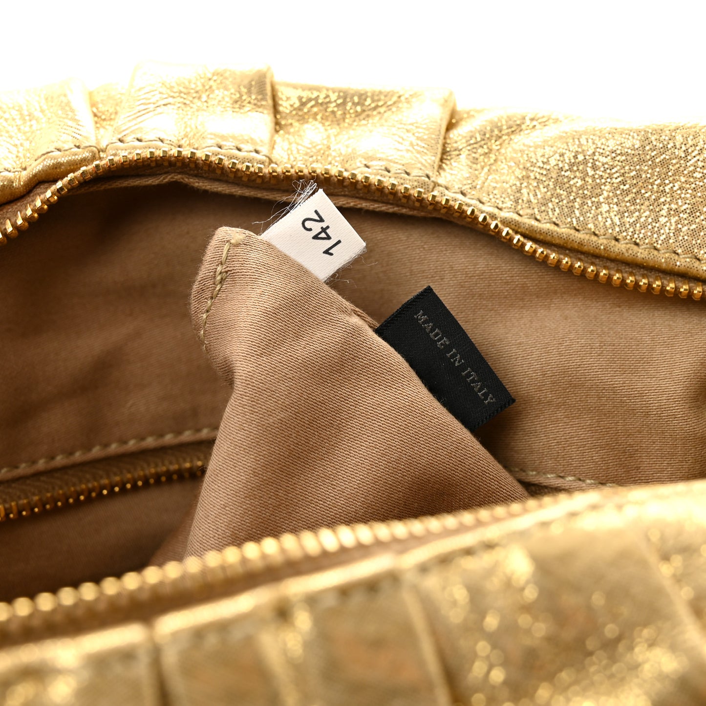 Metallic Soft Calfskin Oversized Clutch Gold