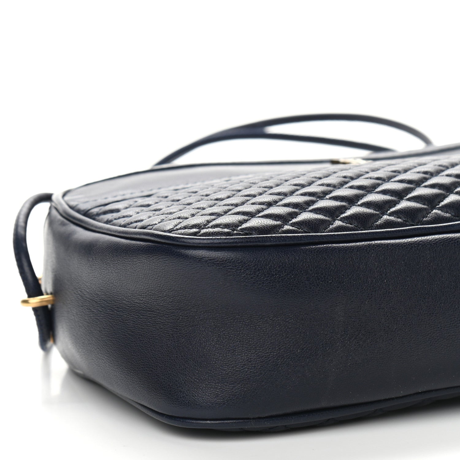 Saint Laurent Lambskin Quilted Victoire Camera Bag Deep Marine 8 of 11